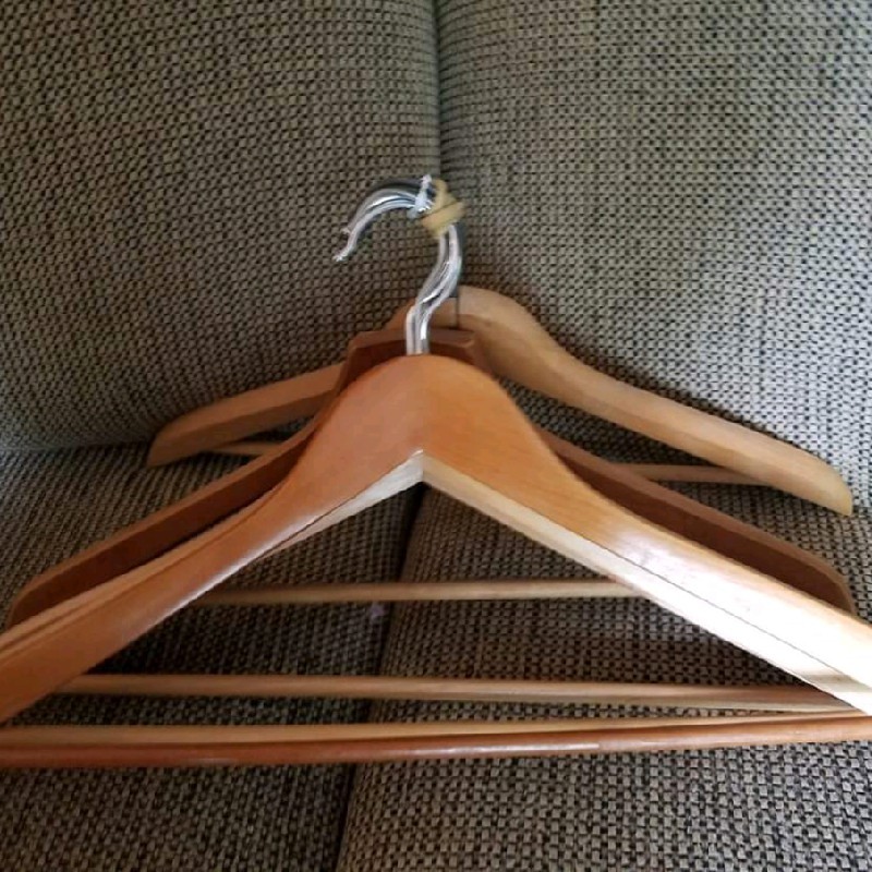 wooden clothes hanger